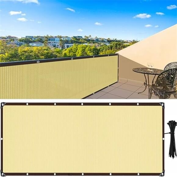 Sun Shade Cloth,Balcony Privacy Screen 10X3.4ft,Garden Shade Cloth with Grommets - Picture 7 of 7